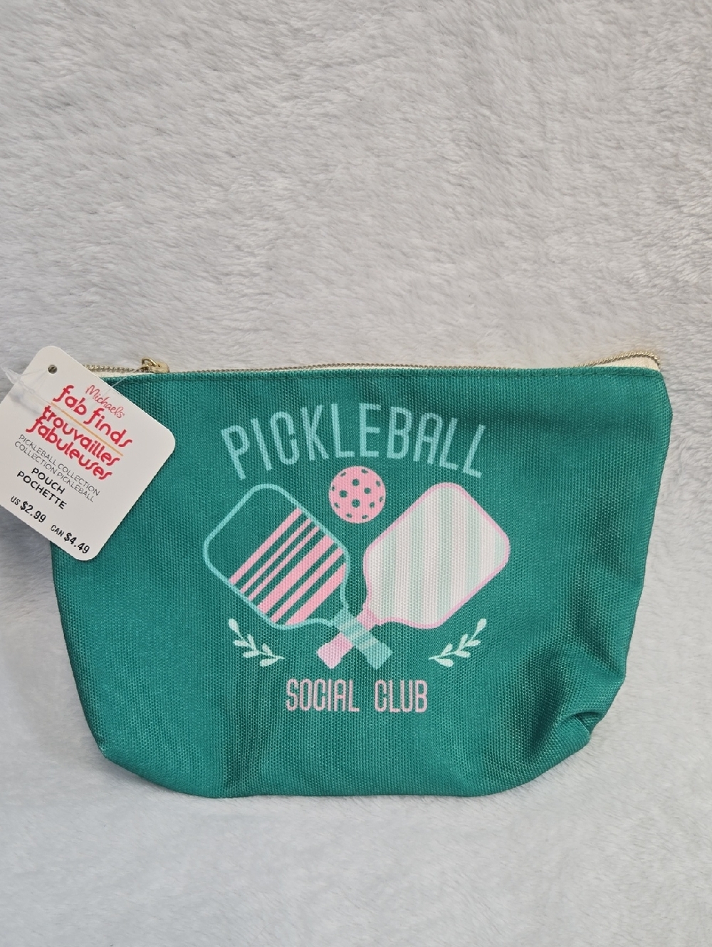 Nwt! Pickleball Social Club Teal Zip Pouch